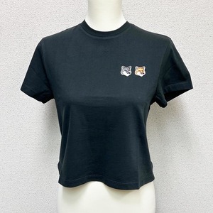  new goods .. equipped MAISON KITSUNE' mezzo n fox short sleeves T-shirt JW00147 gray XS size 