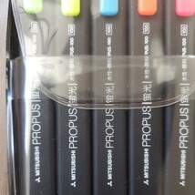 三菱鉛筆　蛍光ペン　PUS-100５色セット　新品未使用（OA用紙、ノンカーボン紙普、通紙用)　_画像3