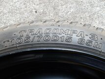 K535 送料無料 ほぼ未使用 T 105/70D15 1本 スペアタイヤ 105/70-15 105-70-15 BRIDGESTONE TRACOMPA-3 15インチ鉄ホイール_画像3