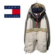 【TOMMY HILFIGER】90's ナイロンアノラックパーカー S-090_画像1