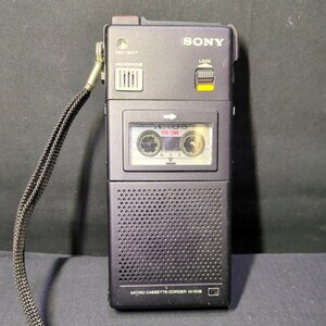 084 当時物 SONY マイクロカセット コーダー M-101B カセット レコーダー ボイスレコーダー　昭和レトロ 録音 　カセット付