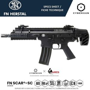 【新品☆即納】CyberGun/ARES 電動ガン FN SCAR-SC *法定初速適合品/FN ライセンス品 【品番：CYB-AEG-200838】AR-104E SCAR-SR-20【管A】*