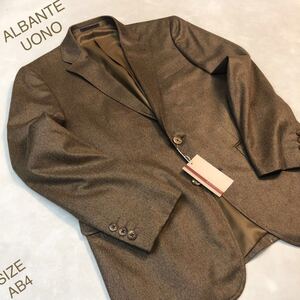 ★新品★未使用【クリアランスセール】2つ釦テーラードジャケット /サイズAB4 キャメル色 /しっとり光沢生地 /ヘリンボーン織り柄/秋冬