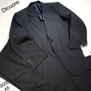 ★新品【コスパ特別】Dicuore ソフトビジネス2Bスーツ/セットアップサイズA5シャード織り柄ストライプ濃紺センターベンツ 2タック 限定品!