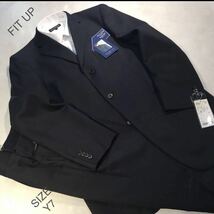 ★紳士・服工房【クリアランスセール】FIT UP★新品★未使用 3ツ釦ソフトスーツ上下セット/濃紺無地サイズY7秋冬リクルート&フレッシュマン_画像1