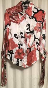 Just cavalli* шелк цветочный принт блуза * размер 38