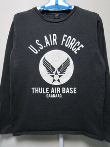 AVIREX U.S.AIR FORCEマーク プリント・ロンＴシャツ・Ｌ（アヴィレックスミリタリーアーミープリント長袖Ｔシャツ）