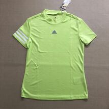 新品・未使用　adidas ゴルフ 半袖モックネックシャツ ◆ S ◆ TO688 ◆ライム ◆アディダス_画像1