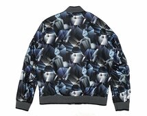 19AW 定価5.2万 新品未使用 LANVIN en bleu ソラリゼーションジオメトリック ブルゾン グラフィック柄 ボンバージャケット メンズ 48 MA-1_画像5