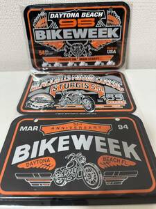 DaytonaBeachデイトナビーチ/BikeWeekバイクウィーク サインプレート 3枚 激レア！