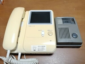 アイホン（AIPHONE）カラーテレビドアホン KC-DARとKC-1MRのセット 動作品 説明書、卓上スタンド付き（KCS-1AR）