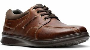 送料無料 Clarks 26cm ビジネス スニーカー タバコ ブラウン タンブルド レザー 軽量 ローファー ブーツ スーツ フォーマル JJJ171