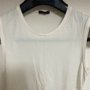 theory☆セオリー クリーム色 ノースリーブ シャーリング カットソー M USED 美品 S位の画像4