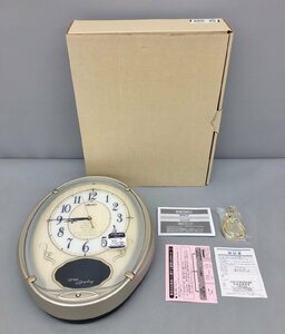 電波掛け時計 AM222H セイコー SEIKO メロディ6曲 アナログディスプレイ 飾り振り子 美品 2308LS349