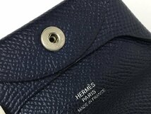 エルメス HERMES コインケース バスティア Porte-monnaie 041054CK73 Bleu Saphir フラップ 箱付き → 2308LM003_画像6