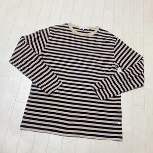 3614☆ relume JOURNAL STANDARD ジャーナルスタンダード トップス 長袖Tシャツ メンズ S ボーダー ベージュ ブラック