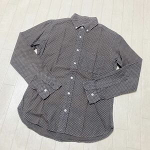 3614☆ BEAUTY&YOUTH UNITED ARROWS ユナイテッドアローズ 長袖シャツ ボタンダウン メンズ S グレー ドット柄