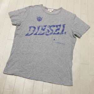 3624☆ DIESEL ディーゼル トップス 半袖Tシャツ クルーネックTシャツ カジュアル メンズ M グレー イラスト