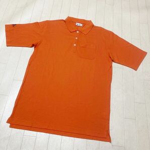 3624☆ adidas アディダス GOLF ゴルフ トップス ポロシャツ 半袖カットソー 胸ポケットあり メンズ L オレンジの画像1