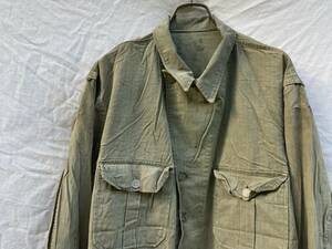 13STARS 金属ボタン 40s M-42 HBT ヘリンボーン 杉綾織 フィールドジャケット US ARMY ビンテージ VINTAGE 米国軍 ブルゾンタイプ