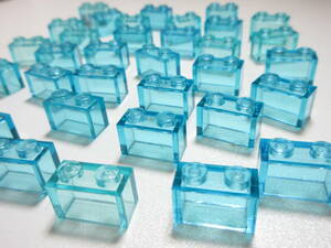 LEGO★s 35個 トランス ライトブルー 1×2 ブロック パーツ クリア 同梱可能 レゴ 創作 建物 家 House ビルド ジオラマ