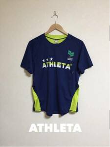 ATHLETA CAFE DO BRASIL アスレタ カフェブラ プラクティスシャツ 練習着 サッカー 半袖 サイズM ネイビー ライトグリーン