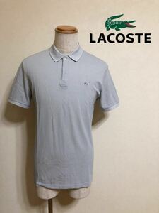 【良品】 LACOSTE ラコステ 銀ワニ 鹿の子 ポロシャツ トップス サイズ5 半袖 グレー ファブリカ 日本製 PH524E