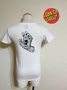 【良品】 SANTA CRUZ サンタクルーズ クルーネック ビッグロゴ Tシャツ サイズS 半袖 白 50241411