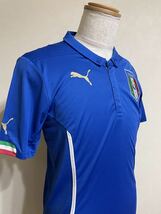 【美品】PUMA プーマ サッカー イタリア代表 2014 ホーム ユニフォーム トップス USサイズS 半袖 ブルー 744288_画像9