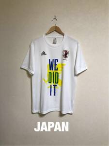 【良品】 adidas JAPAN JFA WE DID IT TEE アディダス サッカー 日本代表 ドライ Tシャツ サイズXO 半袖 白 BS3298