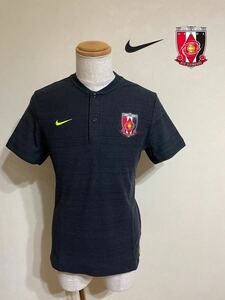 【良品】 NIKE URAWA REDS 浦和レッズ ナイキ ヘンリーネック 鹿の子 Tシャツ トップス サイズL 半袖 黒 172/92A AO0791