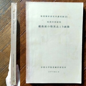 数理解析研究所講究録 225/短期共同研究/超曲面の特異点とb函数/京都大学数理解析研究所 1975 年1 月/ 匿名配送/送料無料/大幅値下げ！