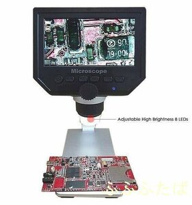 600 X 4.3 LCD display mobile telephone. maintenance therefore. 3.6MP electron digital video microscope portable LED. magnifying glass metal stand 