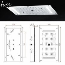 hm 多機能 led シャワー ヘッド ライト レインシャワー 700×380ミリ ウォーターフォール led 天井 マウントオーバーヘッド_画像3