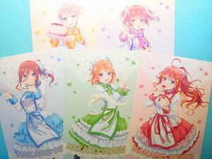 5枚セット【五等分の花嫁】ポストカード おかしのいえ マルイ 新宿 / 一花 二乃 三玖 四葉 五月