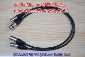 ** mogami 2549(BK)+XLR plug мужской - женский (CPXL)/0.50m× 2 шт 