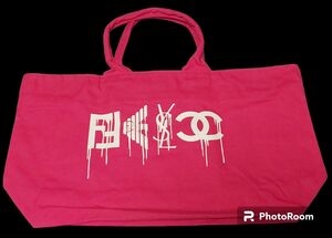 FESC BIG ZIP TOTE BAG neonPINK ネオンピンクトートバッグ ジッパー キャンバス生地