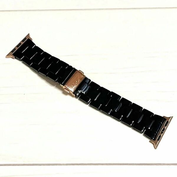 美品 Apple Watch ベルト ブラック ローズゴールド 40mm