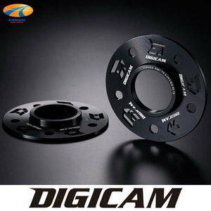 ハブリング付スペーサー D-SLIT 5mm 2枚入り 100-5H 65-56mm DIGICAM デジキャン ホイールスペーサー 5穴 ハブ付 ハブ一体型 ブラック