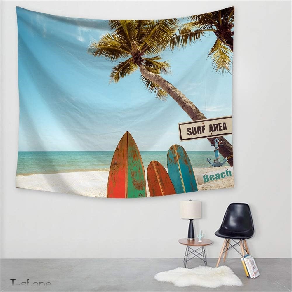 Tapisserie Surf Coconut Hawaiian Beach Stilvolles Interieur Tolle Präsenz Große Flagge American Goods Waschbares Versteck für Männer, handgemachte Werke, Innere, verschiedene Waren, Panel, Tapisserie