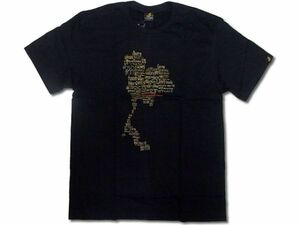 Line THAI (ラインタイ)／MAP 柄　Тシャツ（ブラック）【XLサイズ】