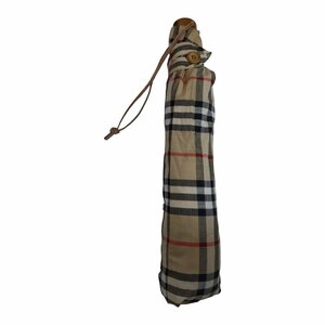 【中古品】 バーバリーズ Burberry's 折りたたみ傘 ブラウン×黒×レッド チェック柄 傘 レディース N8-785RZZ