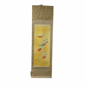 ◆中古品◆仏画 掛け軸 「飛天」 189×54.5cm(尺五立) 人物図 X45446NL