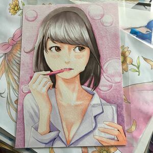 Art hand Auction 女の子ee2手書きイラスト, コミック, アニメグッズ, 手描きイラスト