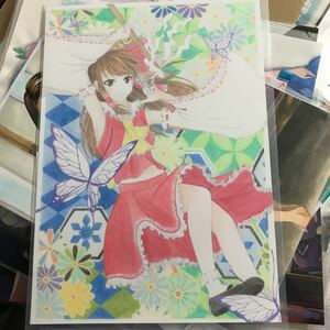 Art hand Auction Hakurei Reimu K handwritten illustration, comics, anime goods, hand drawn illustration