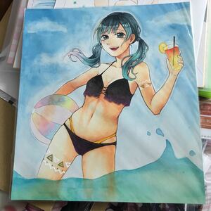 Art hand Auction 双马尾美少女B手写插画, 漫画, 动漫周边, 手绘插图