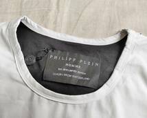 新品 限定 limited edition PHILIPP PLEIN フィリッププレイン Tシャツ スカル プリント ロゴプレート 半袖 コットン 白 ホワイト XL ★8_画像3