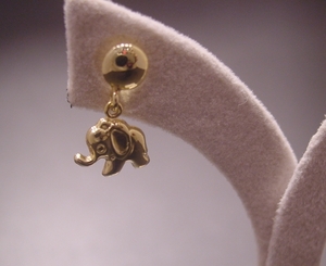 *98[T*B]*K18 yellow gold ..*.* Elephant / earrings 1.8g **