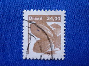 ブラジル切手 カカオ　34,00　使用済