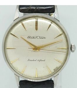 SEIKO Crown 15002 DIASHOCK 19 JEWELS メンズ 腕時計 手巻き 白文字盤 ヴィンテージ 